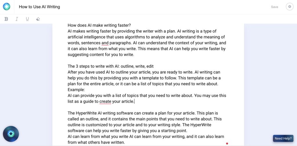 how to write a paper using ai