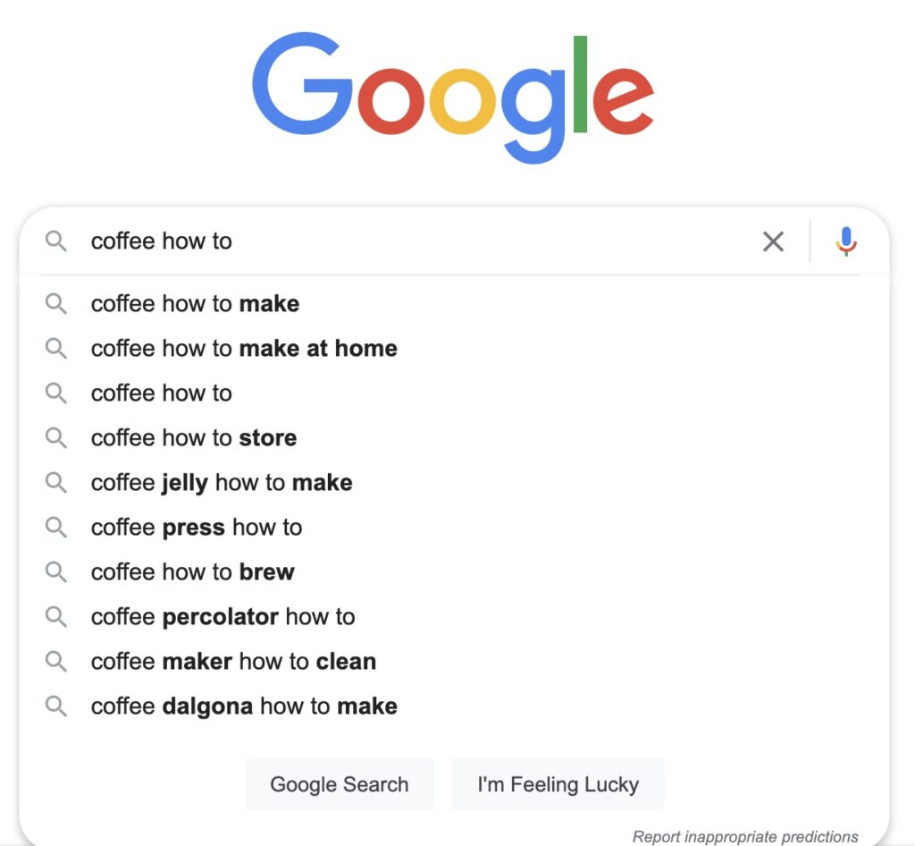 google search - coffee how to