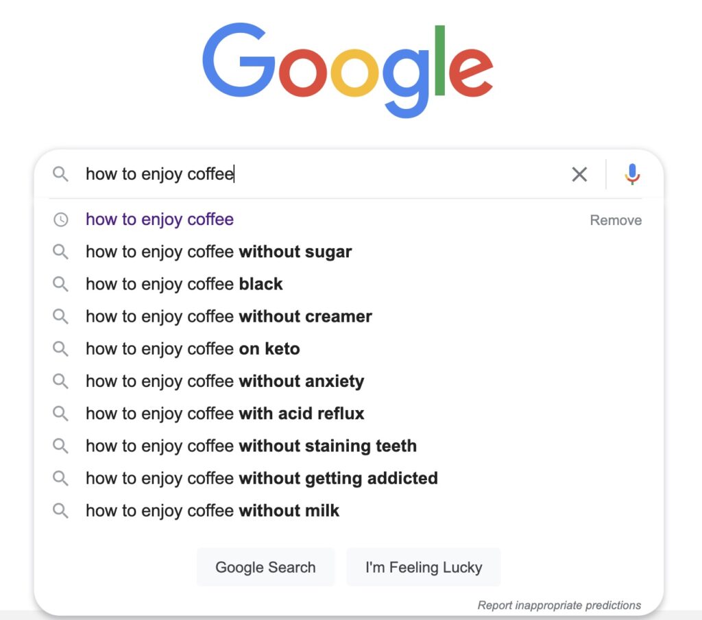 google how to enjoy coffee